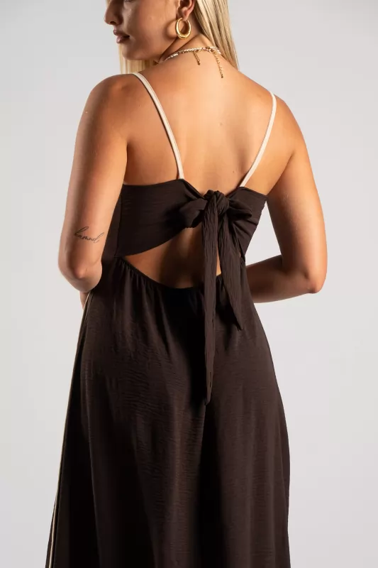 Φόρεμα Crep Maxi Ρίγες