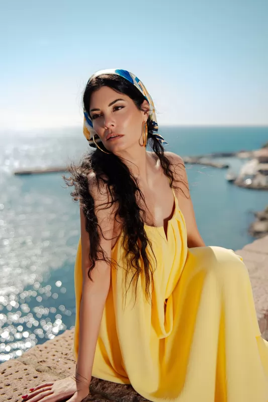 Φόρεμα Crep Τιράντα Maxi