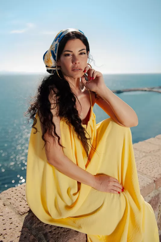 Φόρεμα Crep Τιράντα Maxi