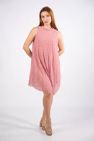 Dress Dafni Polka Dot  Dusty Pink