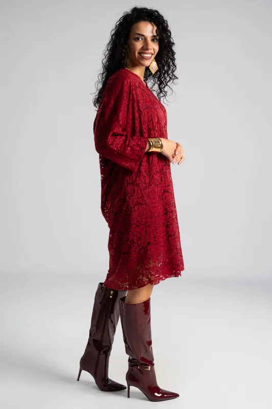 Φόρεμα Δαντέλα Φιόγκος Πλάτη