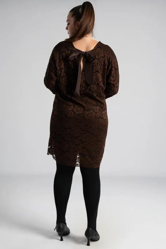 Φόρεμα Δαντέλα Φιόγκος Πλάτη