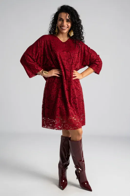 Φόρεμα Δαντέλα Φιόγκος Πλάτη