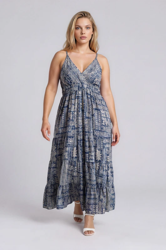 Dress Embroidered with Gold Details