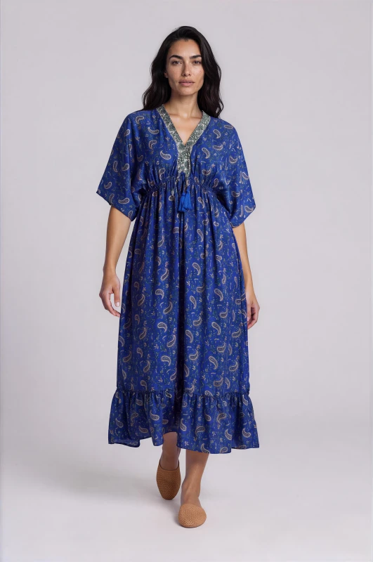 Dress Embroidered with Gold Details