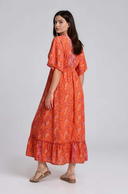 Dress Embroidered with Gold Details