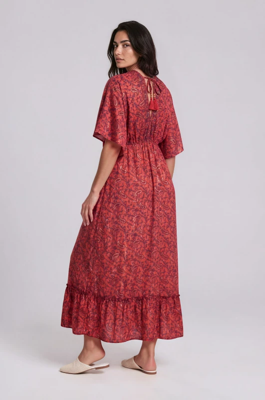 Dress Embroidered with Gold Details
