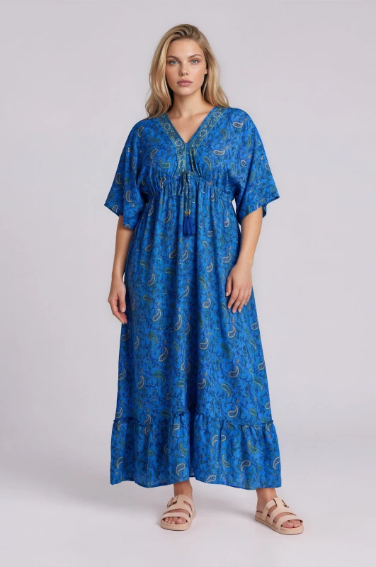 Dress Embroidered with Gold Details