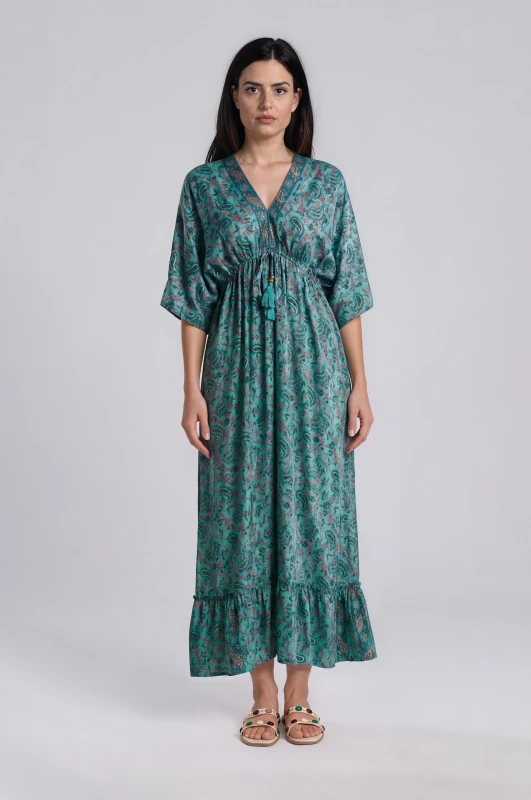 Dress Embroidered with Gold Details