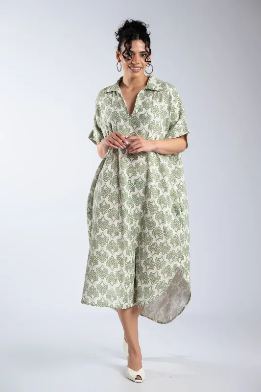 Φόρεμα Εμπριμέ Βαμβακερό Τσέπες