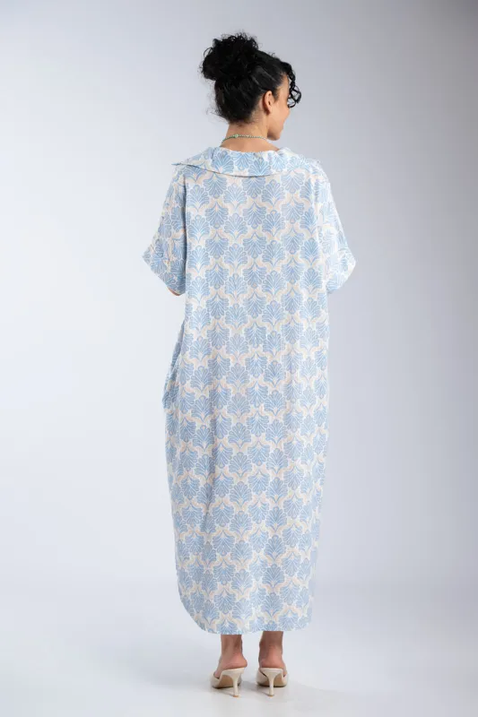 Embroidered Cotton Dress Pockets 