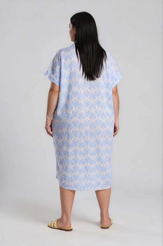 Embroidered Cotton Dress Pockets 