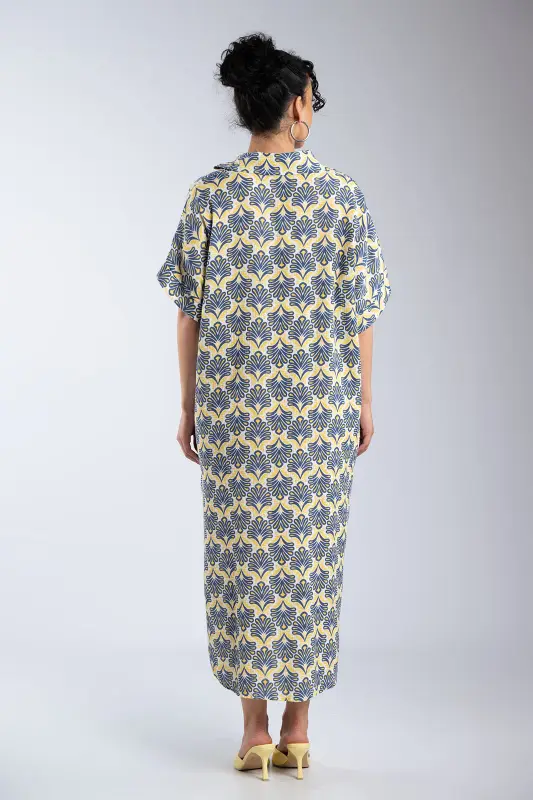 Embroidered Cotton Dress Pockets 