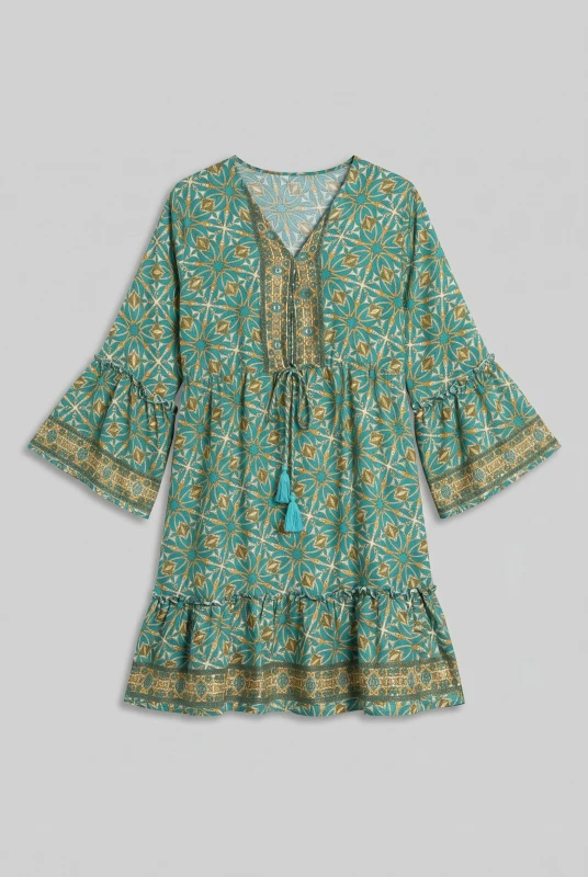 Dress Embroidered Gold Details 