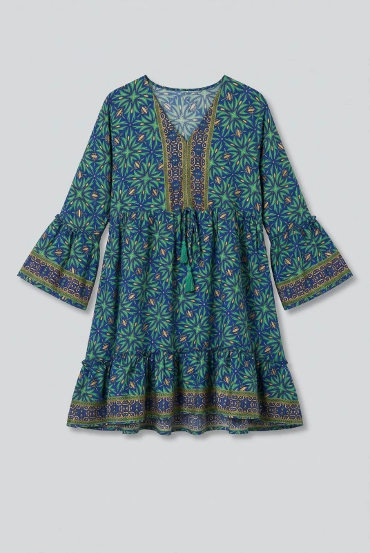 Dress Embroidered Gold Details 