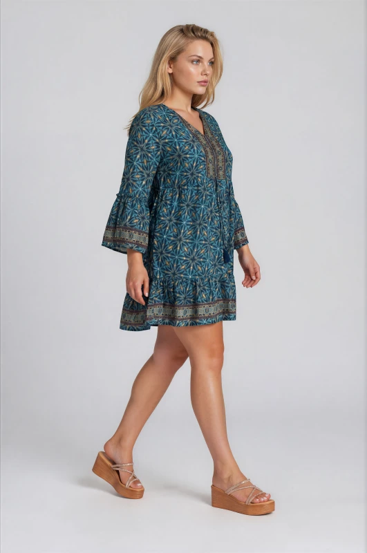Dress Embroidered Gold Details 