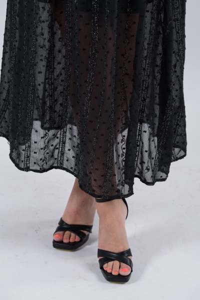 Φόρεμα Ethnic Κέντημα Χιαστί Μαύρο