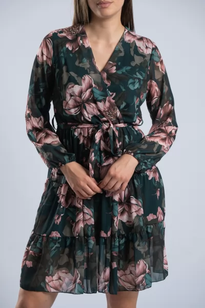 Φόρεμα Fiori Dusty Pink-Κυπαρισσί