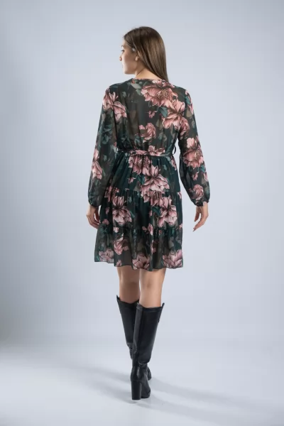Φόρεμα Fiori Dusty Pink-Κυπαρισσί