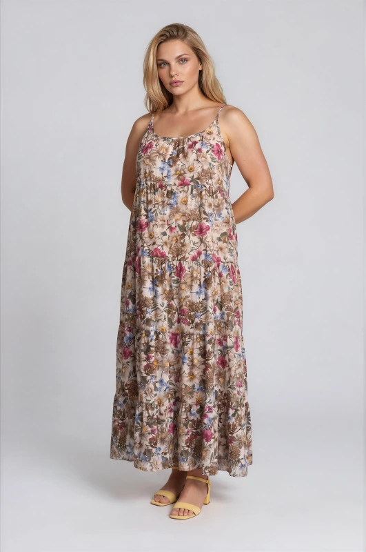 Dress Floral Strapless 