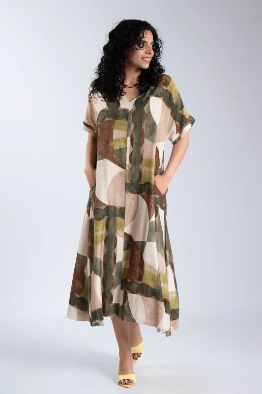 Dress Geometric Print 
