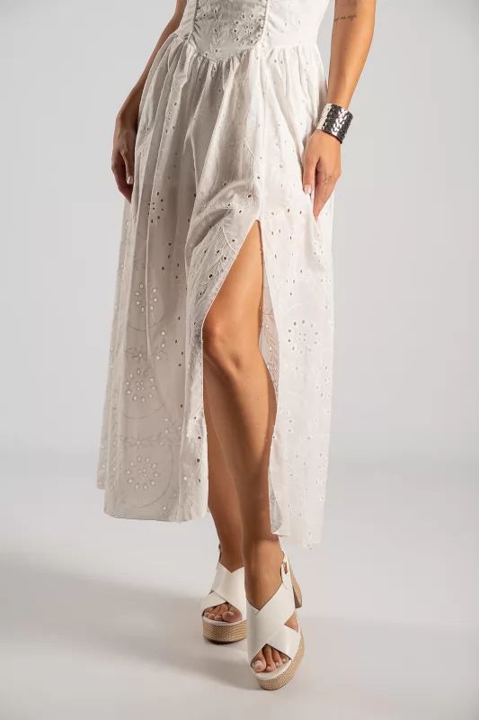 Φόρεμα Halter Κιπούρ Midi