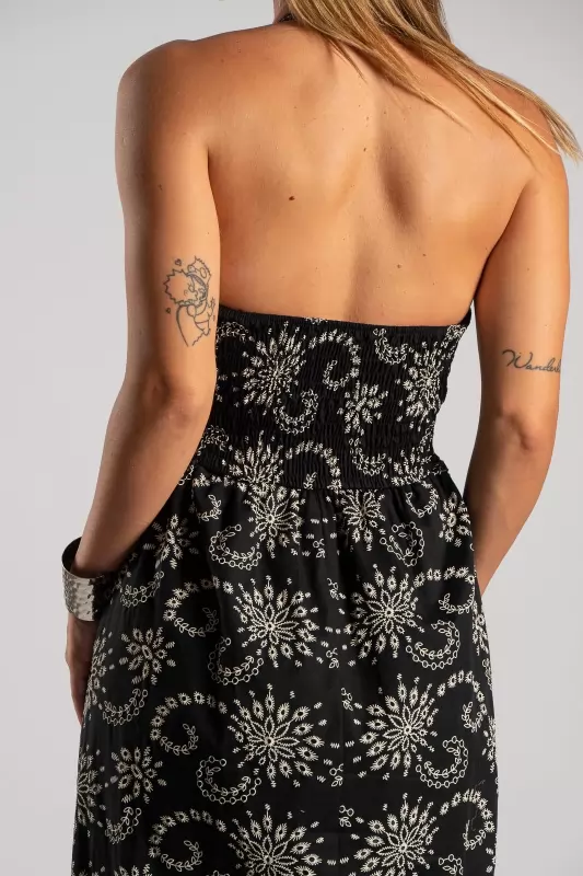 Φόρεμα Halter Κιπούρ Midi