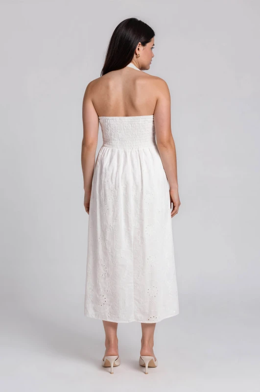 Φόρεμα Halter Κιπούρ Midi