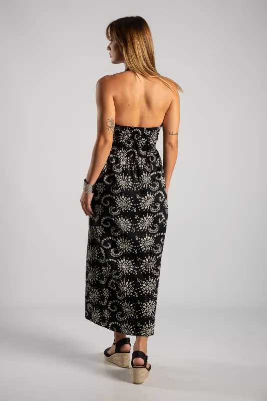 Φόρεμα Halter Κιπούρ Midi