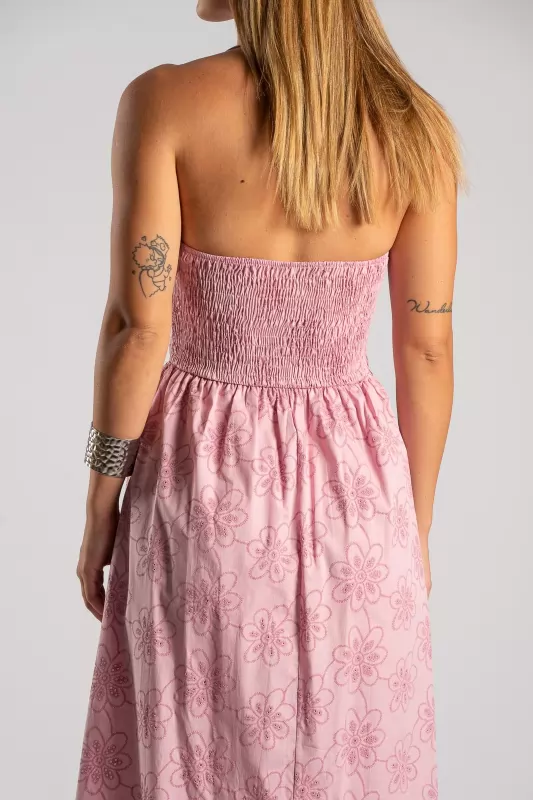 Φόρεμα Halter Κιπούρ Midi