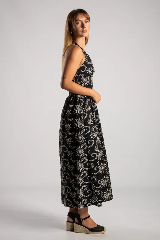 Φόρεμα Halter Κιπούρ Midi