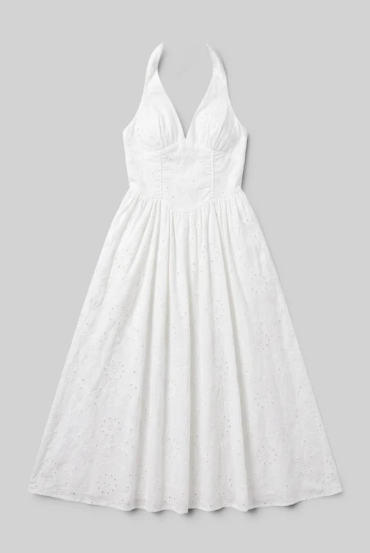 Φόρεμα Halter Κιπούρ Midi