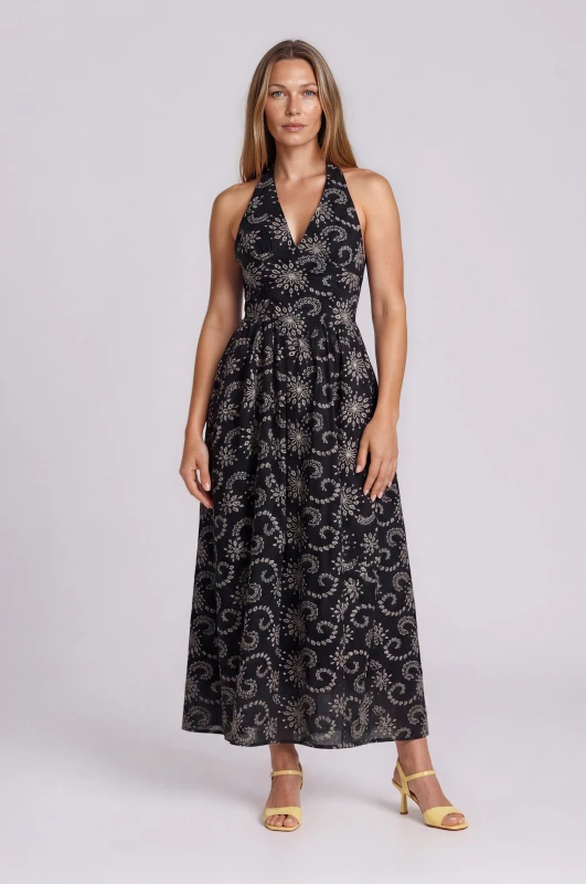 Φόρεμα Halter Κιπούρ Midi