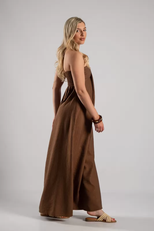 Φόρεμα Halter Κρίκος Maxi