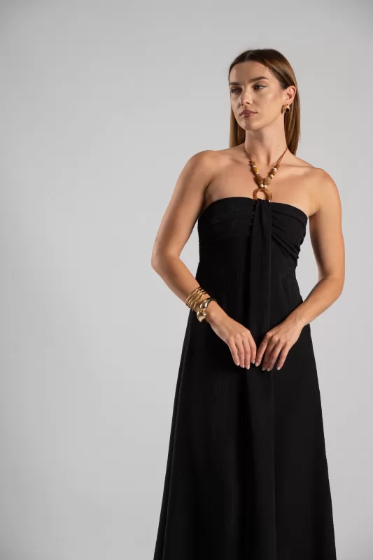 Φόρεμα Halter Κρίκος Maxi