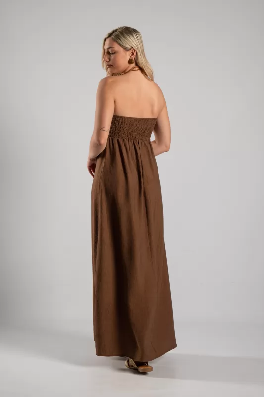 Φόρεμα Halter Κρίκος Maxi
