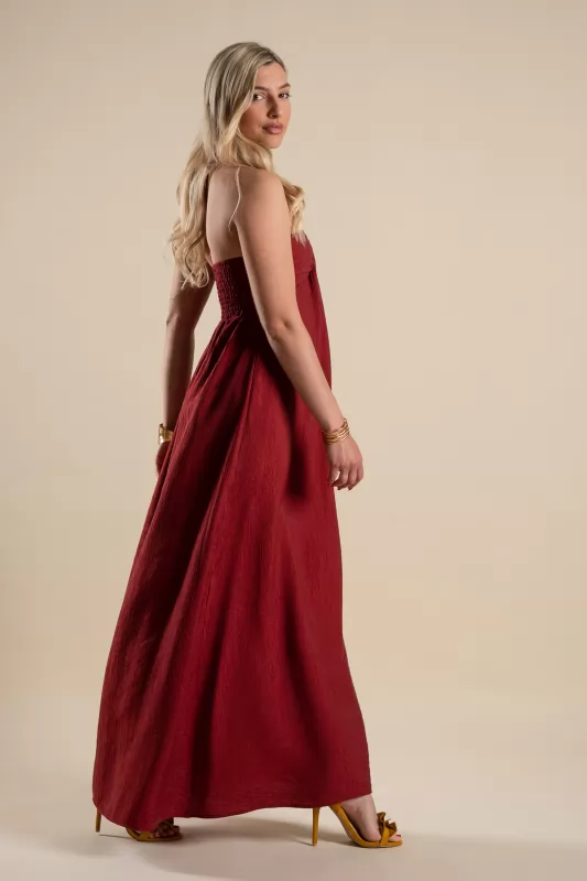 Φόρεμα Halter Κρίκος Maxi