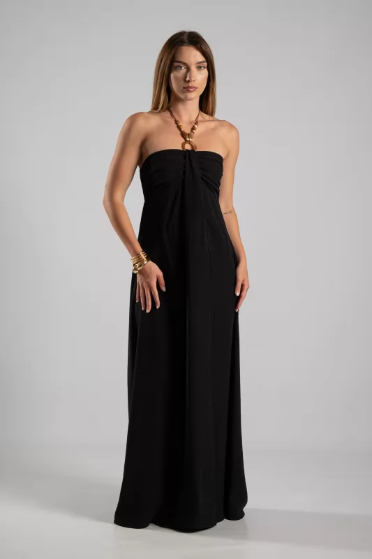 Φόρεμα Halter Κρίκος Maxi