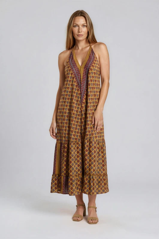 Dress Halter Neck Leaves