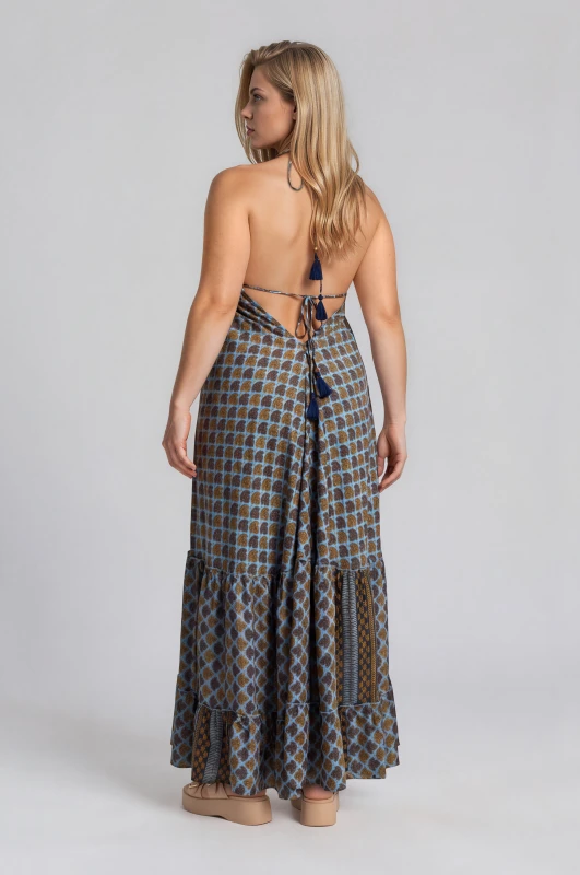 Dress Halter Neck Leaves