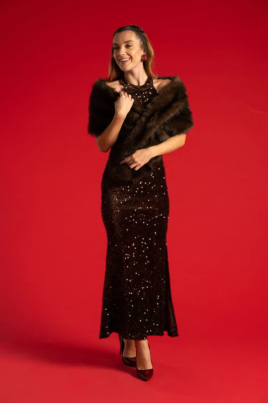 Dress Halter Neckline Sequin