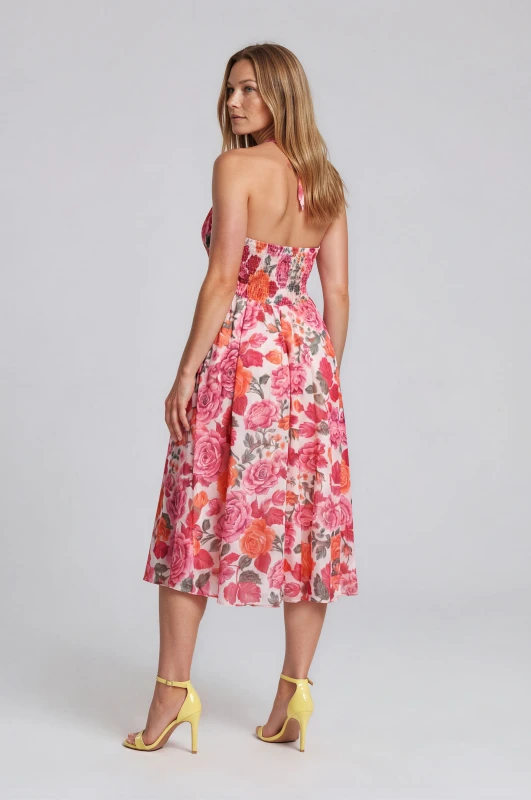 Φόρεμα Halter Λαιμός Floral Pattern