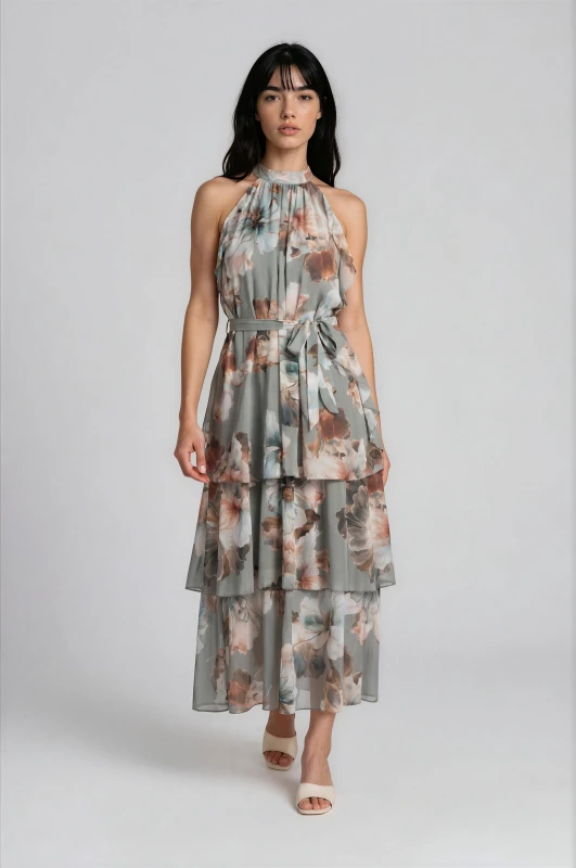 Halter Dress Layers Floral
