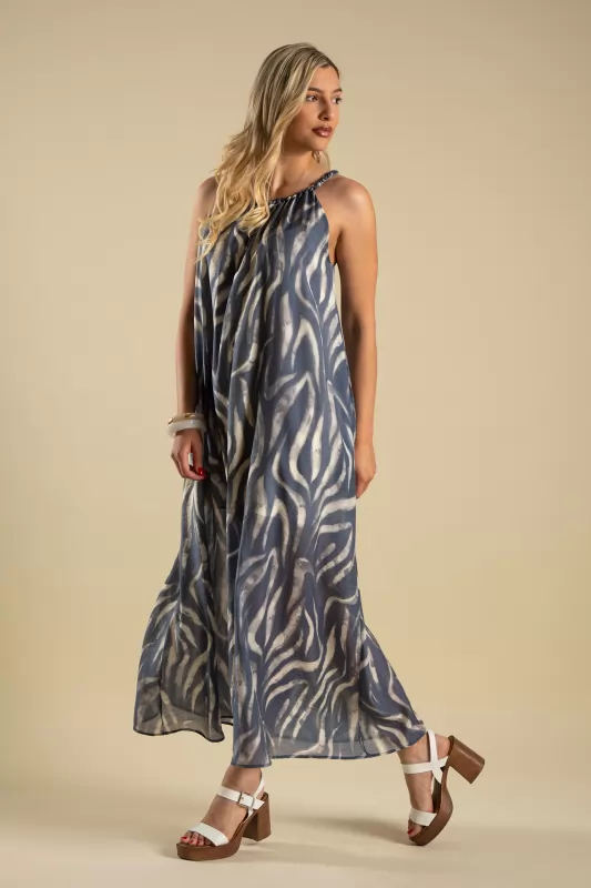 Φόρεμα Halter Maxi Waves