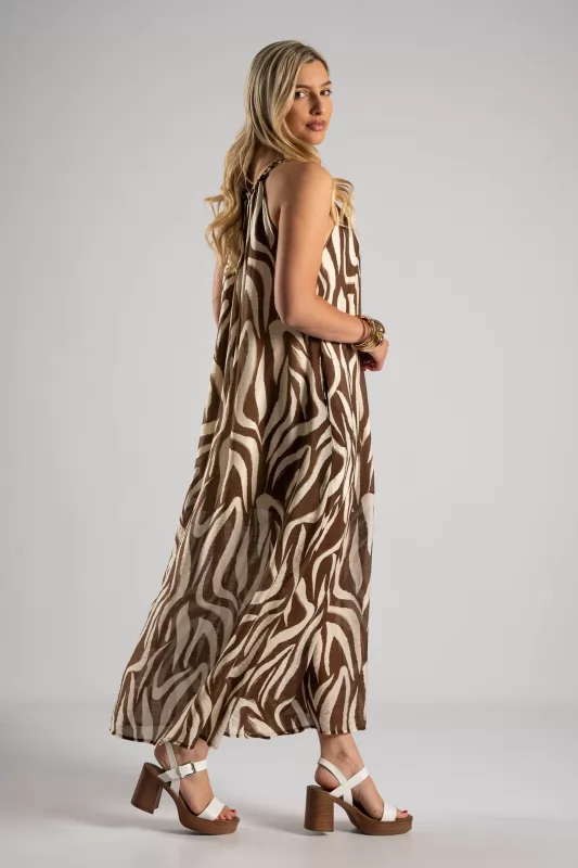 Φόρεμα Halter Maxi Waves