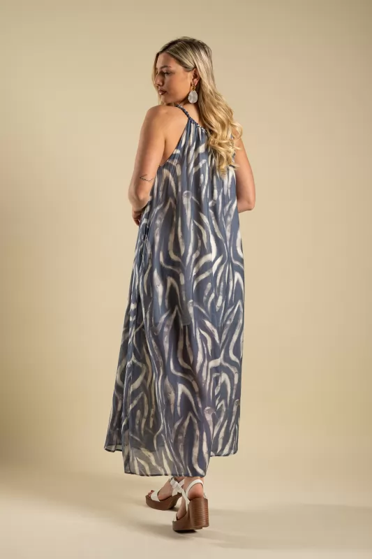 Φόρεμα Halter Maxi Waves