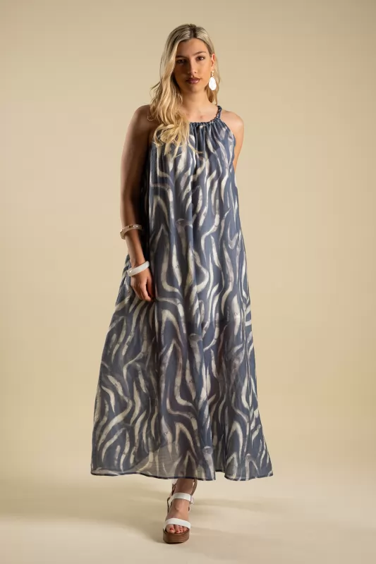 Φόρεμα Halter Maxi Waves