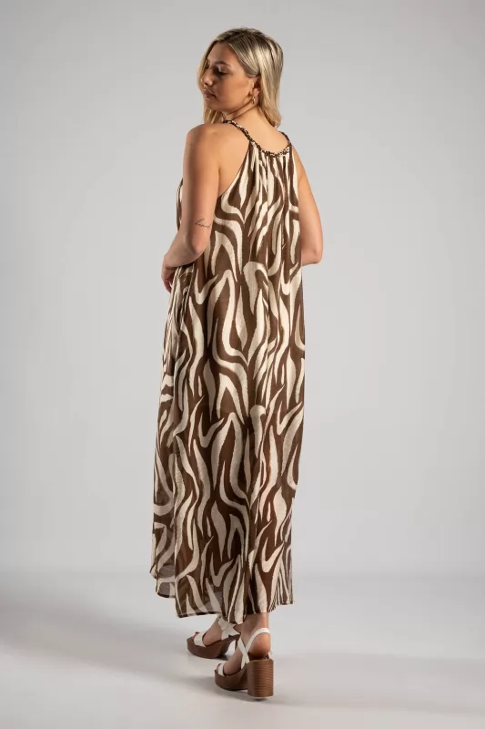 Φόρεμα Halter Maxi Waves