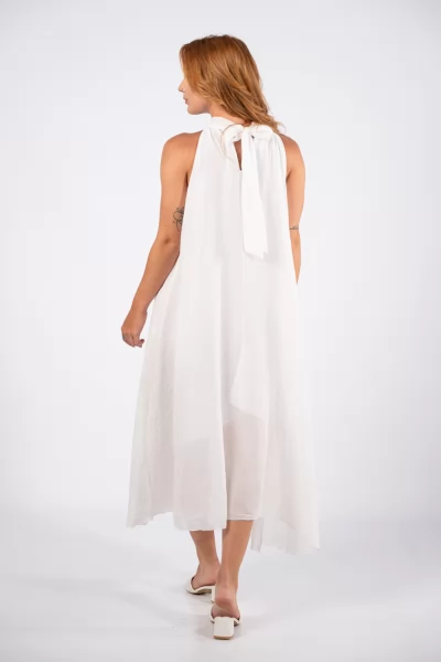 Φόρεμα Halter Στρας Λευκό