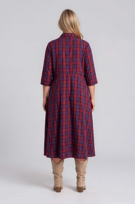 Dress Checkered With Belt
